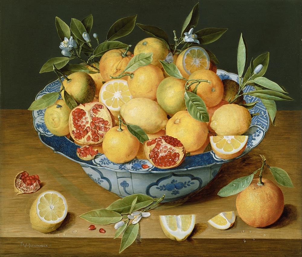 Натюрморт с лимонами, апельсинами и гранатом